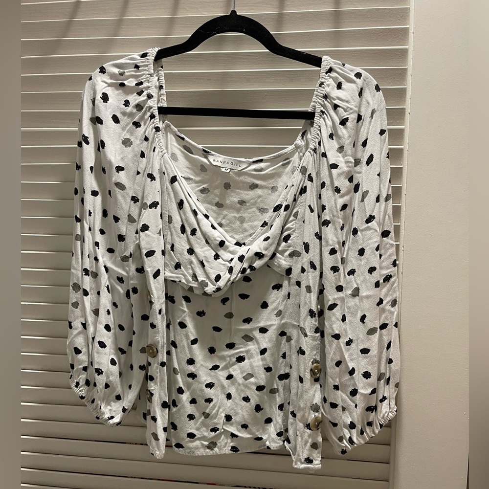 Anthropologie Ranna Gill Puff Sleeve Top